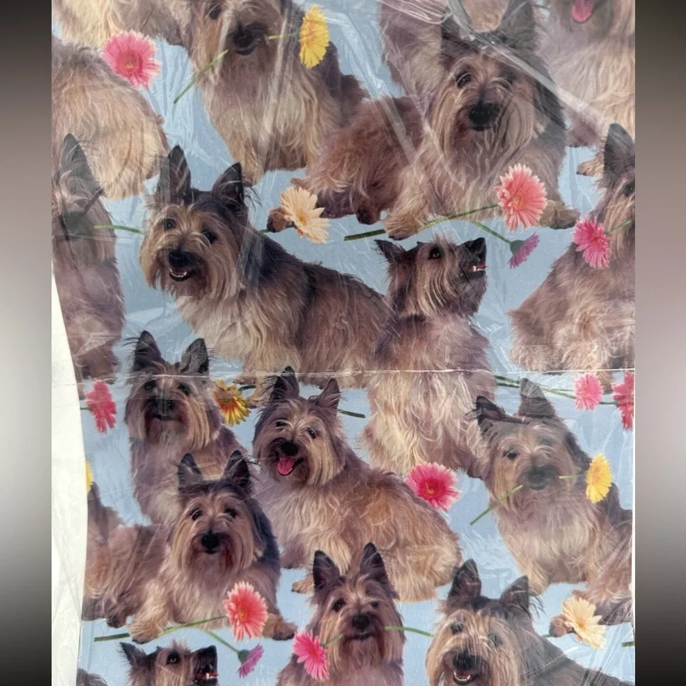 2 Packs New VTG American Greetings Yorkie Dog Gift Wrap Sheets NOS *Read pls